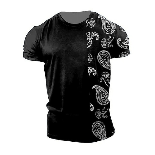 

Men's Unisex T shirt Tee 3D Print Floral Graphic Prints Crew Neck Street Daily Print Short Sleeve Tops Casual Classic Big and Tall Sports Black / Summer