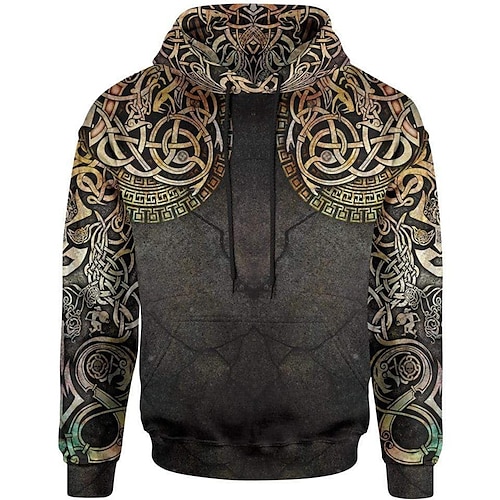 

Men's Unisex Hoodie Pullover Hoodie Sweatshirt Brown Hooded Graphic Prints Print Sports & Outdoor Daily Sports 3D Print Basic Streetwear Casual Spring & Fall Clothing Apparel Hoodies Sweatshirts