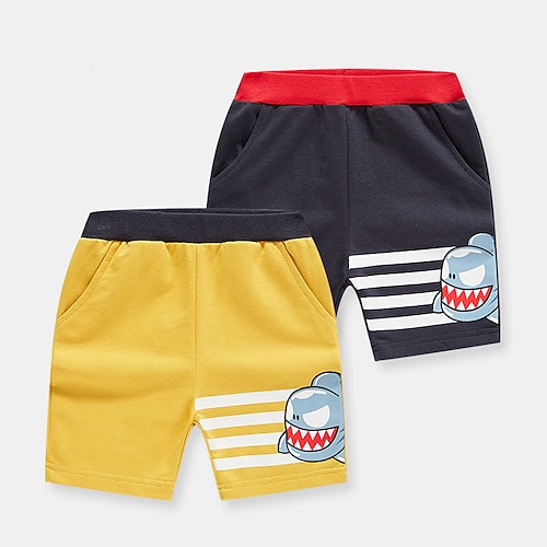 

Kids Boys Shorts Blue Yellow Graphic Patterned Spring Summer Active Sport 3-10 Years