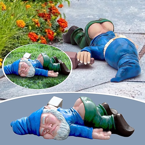 

Christmas Funny Drunk Garden Dwarf Outdoor Indoor Courtyard Lawn Porch Decorative Statue Resin Crafts