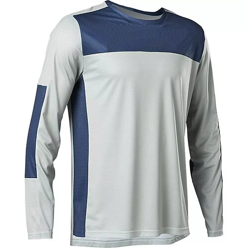 

21Grams Men's Downhill Jersey Long Sleeve Black Rosy Pink Grey Patchwork Bike Breathable Quick Dry Polyester Spandex Sports Patchwork Clothing Apparel / Stretchy