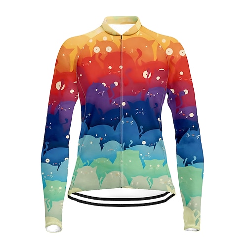 

21Grams Women's Cycling Jersey Long Sleeve Bike Top with 3 Rear Pockets Mountain Bike MTB Road Bike Cycling Quick Dry Moisture Wicking Red Graphic Sports Clothing Apparel / Stretchy / Athleisure