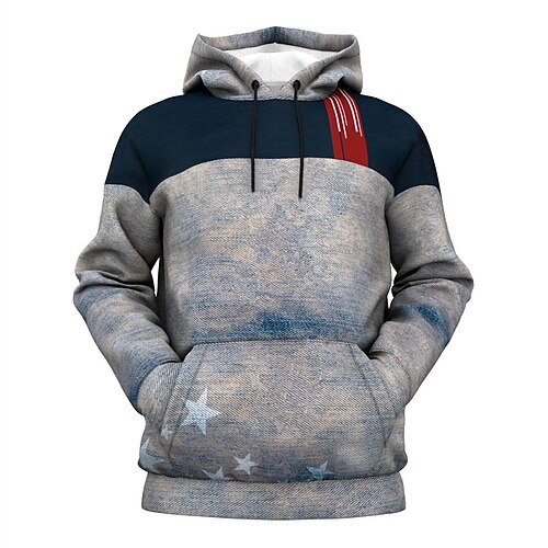

Men's Unisex Pullover Hoodie Sweatshirt Hooded Graphic Prints Stars Print Daily Sports 3D Print Streetwear Designer Hoodies Sweatshirts Long Sleeve Gray