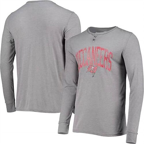 

Men's Henley Shirt Graphic Letter Henley Light gray Print Street Holiday Long Sleeve Button-Down Clothing Apparel Casual Comfortable