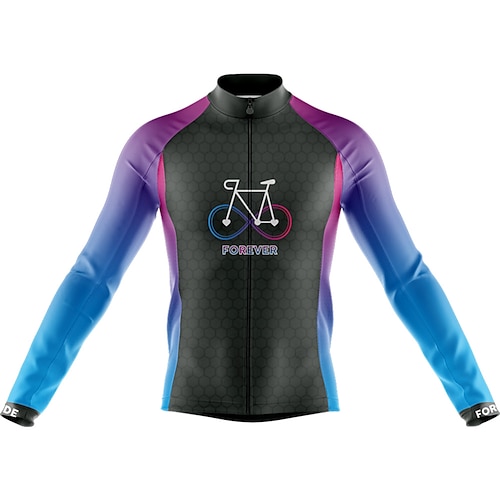 

21Grams Men's Cycling Jersey Long Sleeve Bike Top with 3 Rear Pockets Mountain Bike MTB Road Bike Cycling Breathable Quick Dry Moisture Wicking Reflective Strips Black Graphic Polyester Spandex Sports