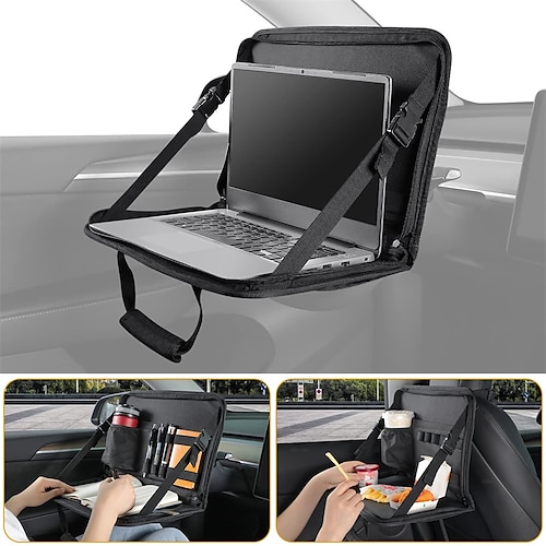 

3 in 1 Steering Wheel Eating Tray Upgraded(16.1''10'') Car Back Seat Laptop Desk Multifunctional Car Office Bag Car Work Table for Writing Car Organizer for Kids Commuters Family