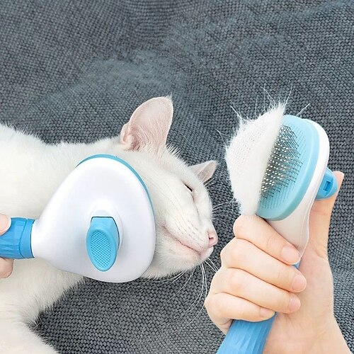 

Dog Comb Massage Cat Brush Stainless Steel Pet Grooming Comb For Dogs Cats Self-cleaning Hair Removal Dog Brush Pet Supplies