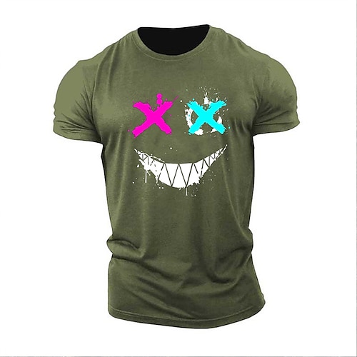 

Men's Unisex T shirt Tee Hot Stamping Symbol Graphic Prints Crew Neck Street Daily Print Short Sleeve Tops Designer Casual Big and Tall Sports Army Green / Summer / Summer