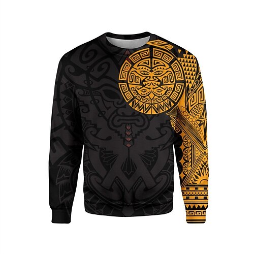 

Men's Unisex Sweatshirt Pullover Tribal Graphic Prints Print Daily Sports Holiday 3D Print Casual Streetwear Hoodies Sweatshirts Black