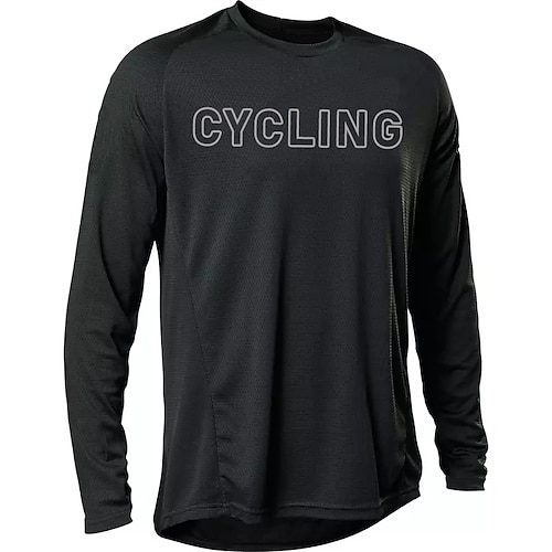 

21Grams Men's Downhill Jersey Long Sleeve Black Bike Breathable Quick Dry Polyester Spandex Sports Letter & Number Clothing Apparel / Stretchy