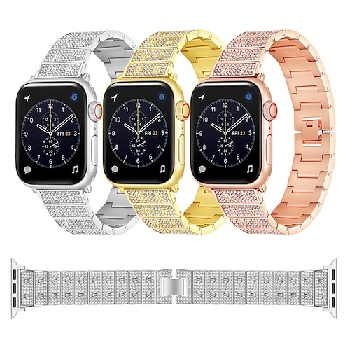 

Bijoux Bracelet Compatible avec Bracelet Apple Watch 38mm 40mm 41mm 42mm 44mm 45mm 49mm Homme Luxe Diamant bling Acier Inoxydable Bracelet de remplacement pour iwatch Série Ultra 8 7 6 5 4 3 2 1 SE