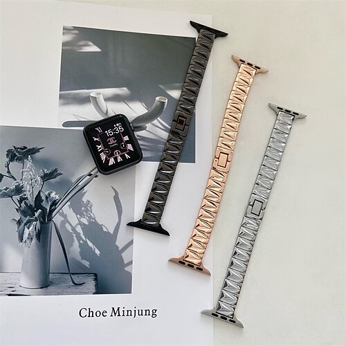 

1pc Smart Watch Band Compatible with Apple iWatch 38/40/41mm 42/44/45mm Alloy Waterproof Luxury Breathable Metal Band for iWatch Smartwatch Strap Wristband for Series 7 / SE / 6/5/4/3/2/1