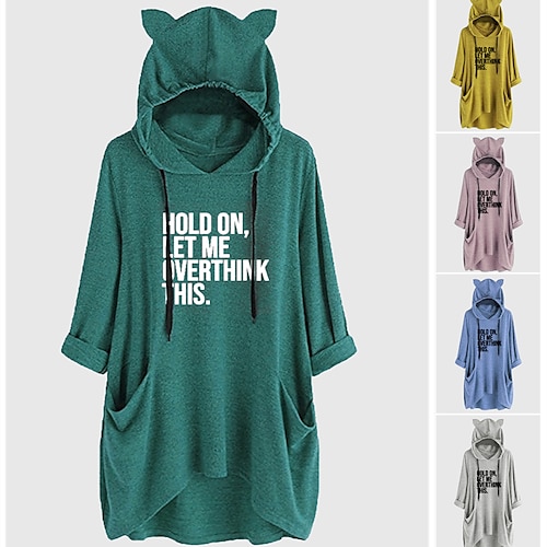 

Inspired by Halloween Cat Ear More Costumes Hoodie Sweatshirt Oversized Hoodie Animal Graphic Hoodie For Women's Girls' Adults' Hot Stamping Spandex Homecoming Vacation