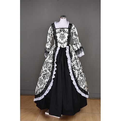 

Rococo Victorian Ball Gown Vintage Dress Party Costume Masquerade Prom Dress Women's Costume Vintage Cosplay Party Halloween Carnival Long Sleeve Dress Masquerade