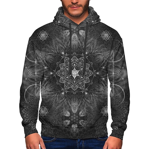 

Men's Unisex Hoodie Pullover Hoodie Sweatshirt Graphic Prints Flower Pocket Print Hooded Sports Outdoor Daily Sports 3D Print Basic Casual Hoodies Sweatshirts Long Sleeve Dark Gray