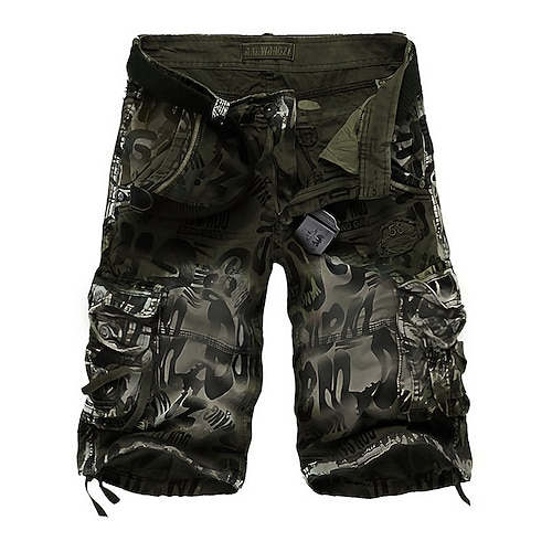 

Men's Cargo Shorts Hiking Shorts Multi Pocket Camouflage Camo / Camouflage Knee Length Daily Streetwear Vintage Army Green Blue