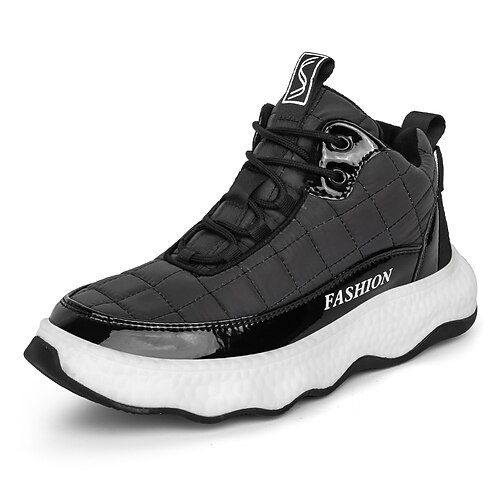 

Women's Sneakers Outdoor Daily Winter Low Heel Round Toe Casual Running Shoes PU Leather Lace-up Black Gray