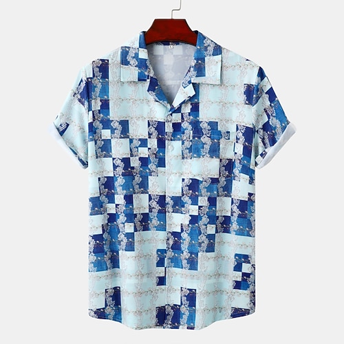 

Men's Shirt Graphic Turndown Rainbow Short Sleeve Casual Daily Tops Tropical