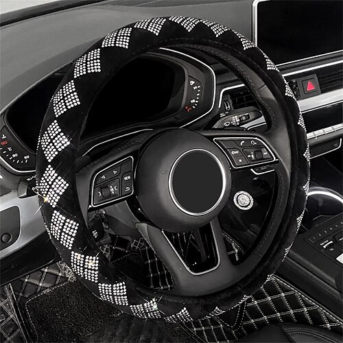 

1 PCS Plush Car Steering Wheel Cover Fashion design Universal Fit For 15""~15""1/2