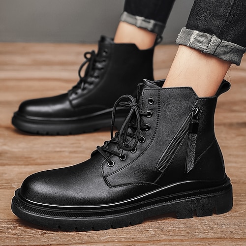 

Men's Boots Combat Boots Casual Classic Daily Office & Career PU Booties / Ankle Boots Black Winter Fall