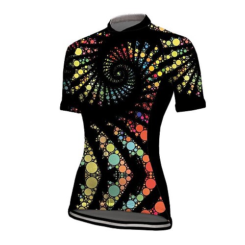 

21Grams Women's Cycling Jersey Short Sleeve Bike Jacket Tracksuit Jersey with 3 Rear Pockets Mountain Bike MTB Road Bike Cycling Breathable Quick Dry Reflective Strips Black Graphic Patterned Animal