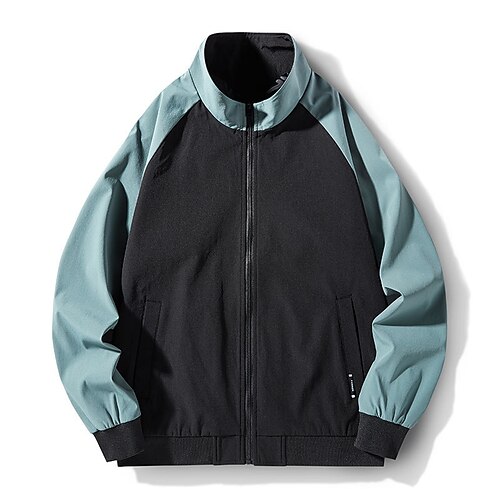 

Men's Track Jacket Windbreaker Breathable Lightweight Top Regular Fit Full Zip Patchwork Spring Autumn Tennis Running Training / Micro-elastic