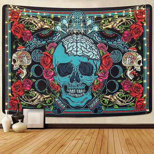

Halloween Party Holiday Wall Tapestry Art Decor Blanket Curtain Picnic Tablecloth Hanging Home Bedroom Living Room Dorm Decoration Psychedelic Pumpkin Haunted Scary House Polyester