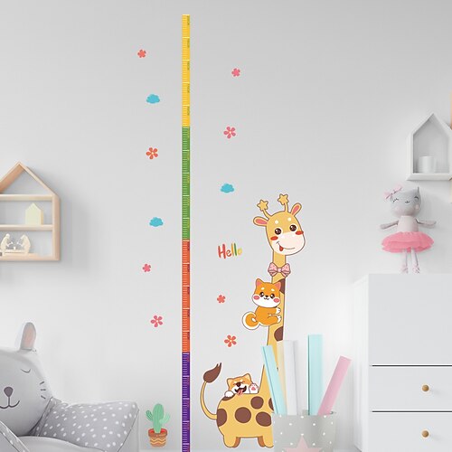 

The Giraffe Measures Your Height Wall Stickers Living Room Kids Room kindergarten Removable Pre-pasted PVC Home Decoration Wall Decal 2pcs