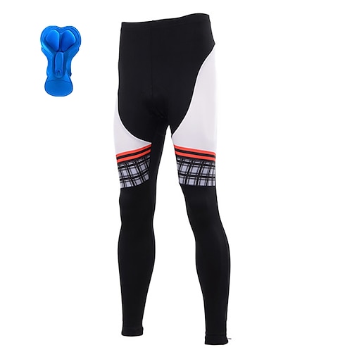 

21Grams Men's Cycling Tights Bike Bottoms Mountain Bike MTB Road Bike Cycling Sports Plaid Checkered Stripes 3D Pad Cycling Breathable Quick Dry White Polyester Spandex Clothing Apparel Bike Wear