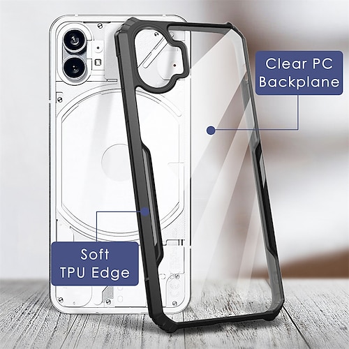 

Phone Case For Nothing Phone 1 Classic Series Nothing Phone 1 Bumper Frame Dustproof Clear Solid Colored Acrylic