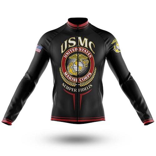 

21Grams Men's Cycling Jersey Long Sleeve Bike Top with 3 Rear Pockets Mountain Bike MTB Road Bike Cycling Breathable Quick Dry Moisture Wicking Reflective Strips Black Graphic Polyester Spandex Sports