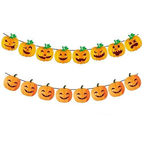 

1pcs Halloween Pumpkin Banner Garland for Gift Decoration Party 7.096.69 inch Paper