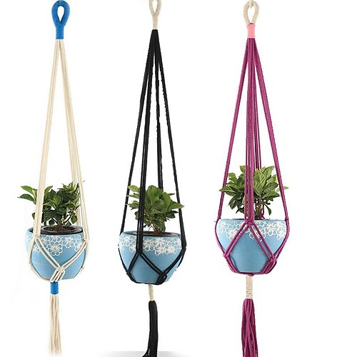 

Plant Hanger Holder Boho Ornament Art Decor Home Bedroom Living Room Decoration Nordic Handmade Tassel Cotton Flower Pot