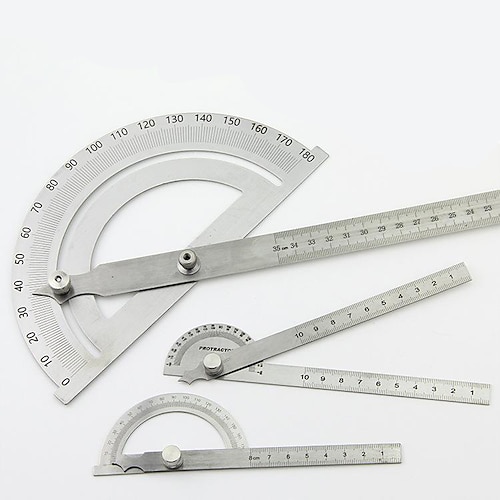 

Stainless Steel Hollow Angle Ruler Woodworking Construction Measurement Painting Design 180 Degree Semicircle Angle Gauge Protractor