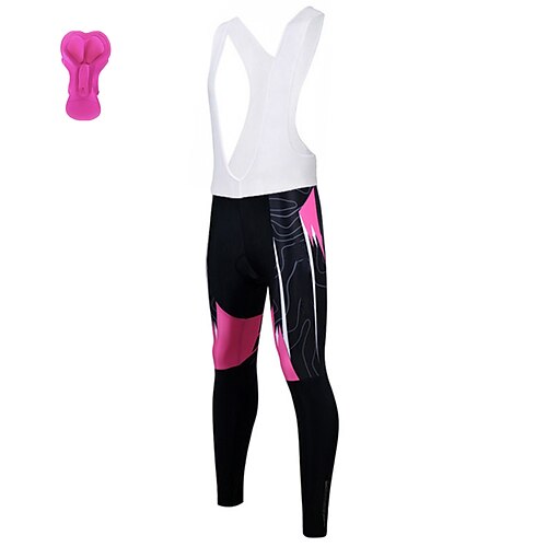 

21Grams Women's Cycling Bib Tights Bike Bottoms Mountain Bike MTB Road Bike Cycling Sports Graphic 3D Pad Cycling Breathable Quick Dry Rosy Pink Polyester Spandex Clothing Apparel Bike Wear