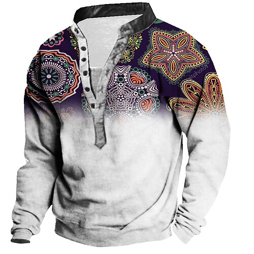 

Men's Unisex Sweatshirt Pullover Color Block Graphic Prints Flower Print Casual Daily Sports 3D Print Designer Casual Hoodies Sweatshirts Long Sleeve Gray Light gray