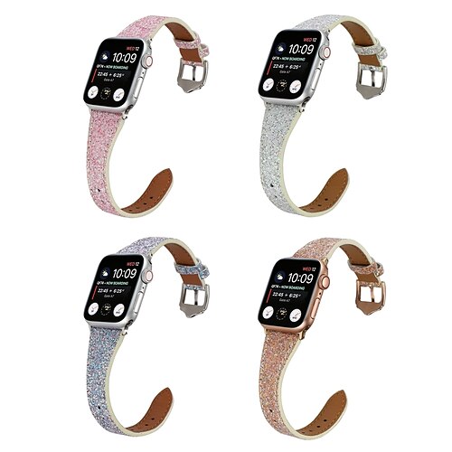 

1pc Smart Watch Band Compatible with Apple iWatch 38/40/41mm 42/44/45mm PU Leather Adjustable Rugged Stainless Steel Buckle Leather Loop for iWatch Smartwatch Strap Wristband for Series 7 / SE