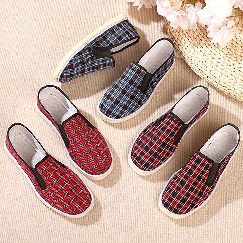 

spring and autumn new old beijing women's cloth shoes casual elastic slip-on slip-on shoes flat canvas low-top women's shoes