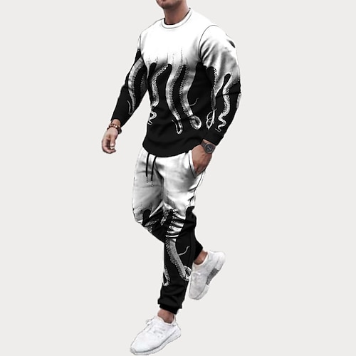 

Men's Tracksuit Sweatsuit 2 Piece Athletic Long Sleeve Breathable Moisture Wicking Soft Fitness Running Jogging Sportswear Activewear Blue / Black Red / black Yellow / Black / Sweatshirt / Athleisure