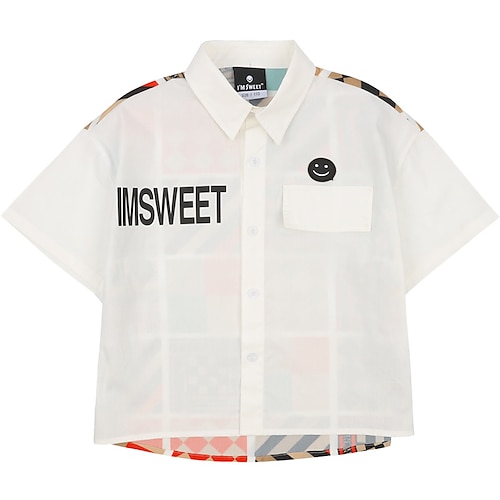 

Kids Boys Shirt Half Sleeve Graphic White Children Tops Spring Summer Fashion Cool School Daily Regular Fit 2-12 Years