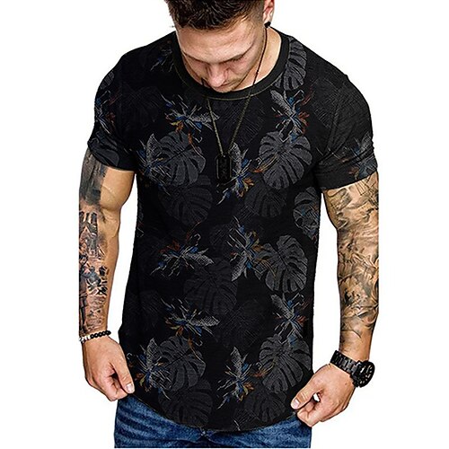 

Men's Unisex T shirt Tee Plants Graphic Prints Crew Neck Black Short Sleeve 3D Print Outdoor Street Print Tops Sports Designer Casual Big and Tall / Summer / Summer