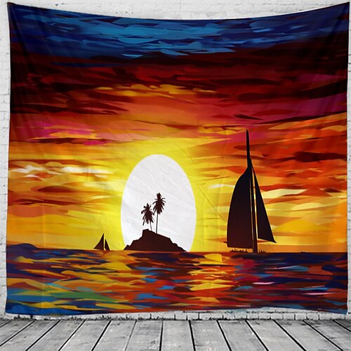 

Landscape Scenery Wall Tapestry Art Decor Blanket Curtain Hanging Home Bedroom Living Room Decoration The Sky Of The Sunset