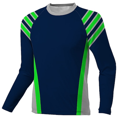 

Men's Downhill Jersey Long Sleeve Dark Blue Stripes Bike Breathable Quick Dry Polyester Spandex Sports Stripes Clothing Apparel / Stretchy