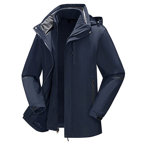 

Men's Women's Hiking 3-in-1 Jackets Waterproof Hiking Jacket Hiking Fleece Jacket Winter Outdoor Thermal Warm Waterproof Windproof Fleece Lining Outerwear Windbreaker Trench Coat Black female Black