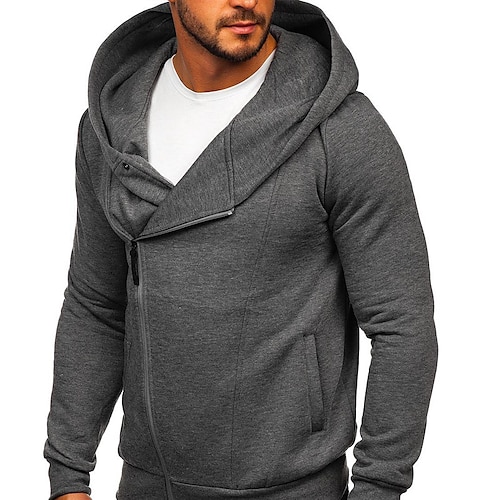 

Men's Hoodie Light gray Dark Gray Hooded Solid Color Sports & Outdoor Streetwear Cool Designer Casual Winter Fall Clothing Apparel Hoodies Sweatshirts Long Sleeve / Spring