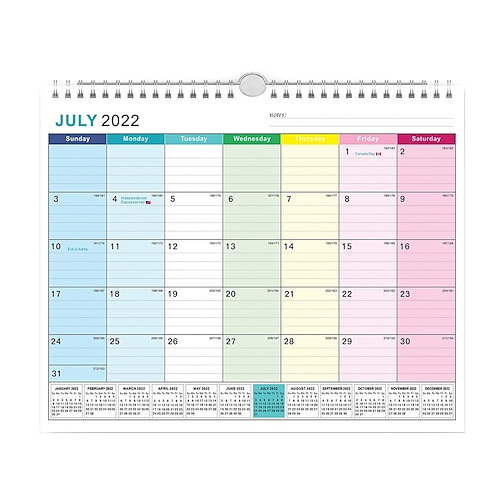 

Kyweel Wall Calendar 2022-2023 July 2022 - December 2023 15 x 12 Highlight Holidays Planning Calendar Thick Paper