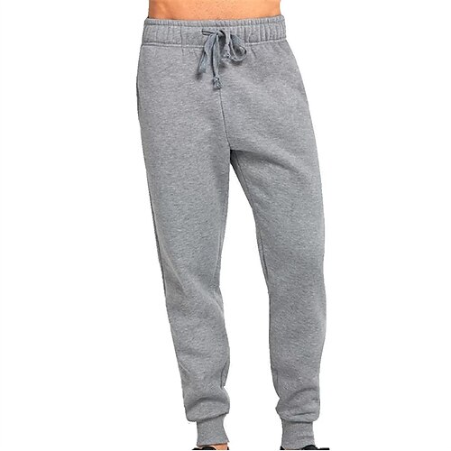 

Men's Sweatpants Joggers Trousers Drawstring Elastic Waist Solid Color Comfort Breathable Casual Daily Streetwear Cotton Blend Sports Fashion Grey Micro-elastic / Elasticity