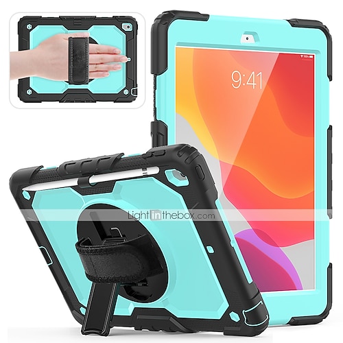 

Tablet Case Cover For Apple iPad 10.2'' 9th 8th 7th iPad Pro 12.9'' 5th iPad Pro 4th 12.9'' iPad mini 6th 5th 4th iPad Pro 11'' 3rd 360° Rotation Pencil Holder Handle Solid Colored PC Silicone