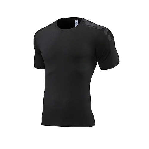 

Men's Compression Shirt Running Shirt Patchwork Short Sleeve Tee Tshirt Athletic Spandex Breathable Quick Dry Moisture Wicking Gym Workout Running Active Training Sportswear Activewear Camo