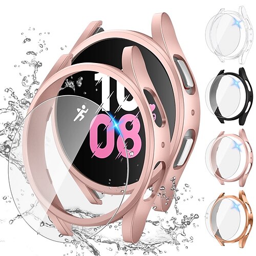 

[44Pack] Watch Case with Screen Protector for Samsung Galaxy Watch 4 Screen Protector and Case 40mm Anti-Fog Tempered Glass Protective Film Hard PC Bumper Face Cover Set